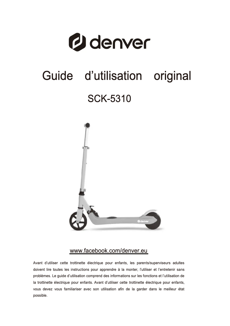 Página nº 1 - Manual de usuario Denver SCK-5310