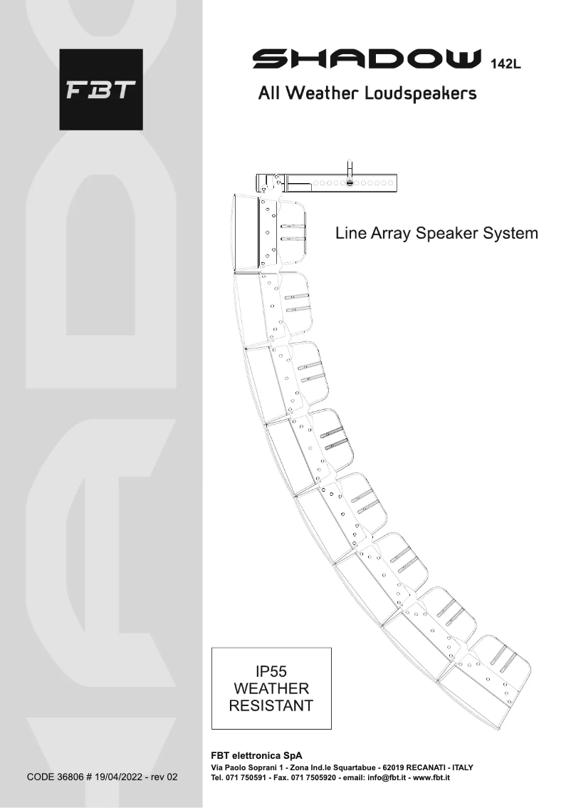 Página 1 del manual Manual de usuario FBT SHADOW 142L