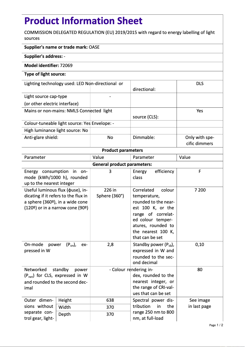 Imagen de la primera página del manual del dispositivo biOrb TUBE 30