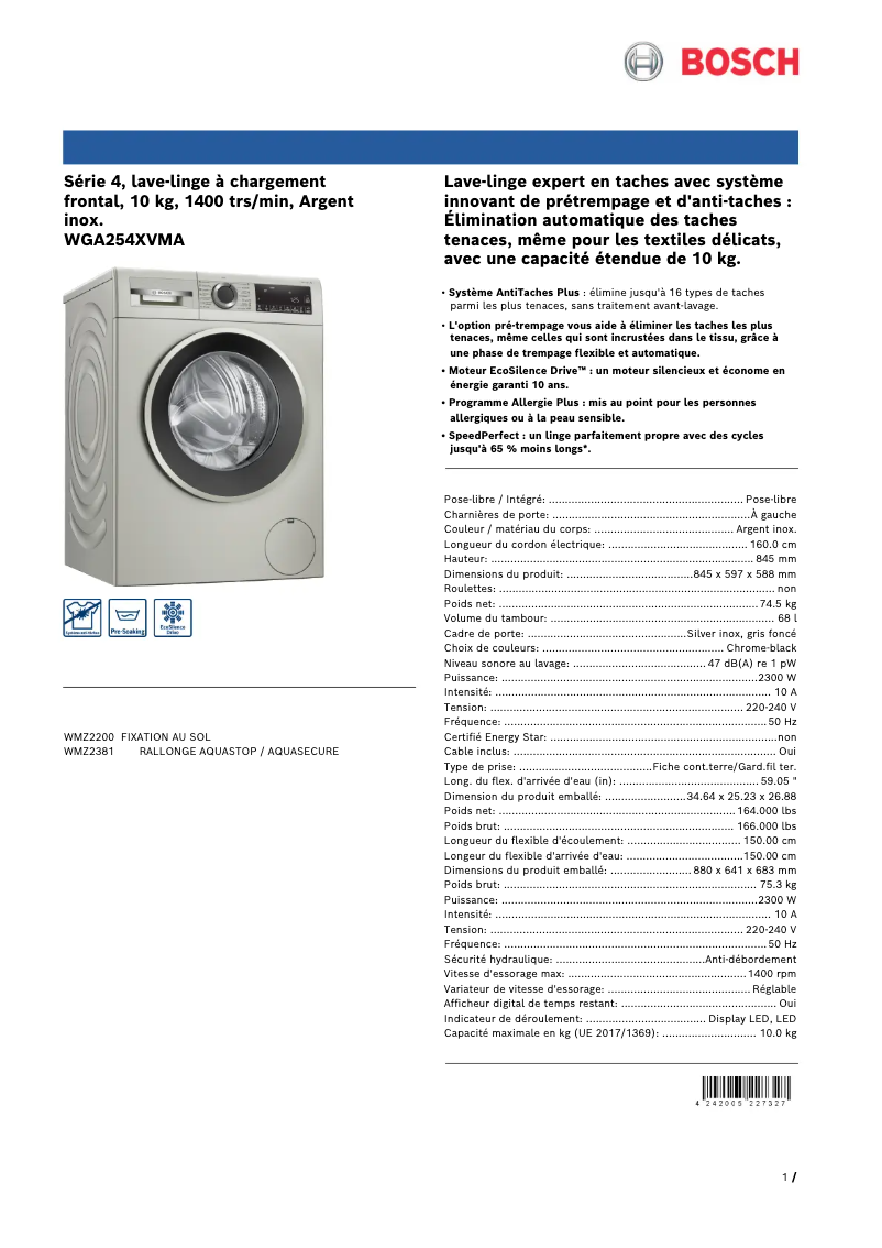 Imagen de la primera página del manual del dispositivo WGA254XVMA