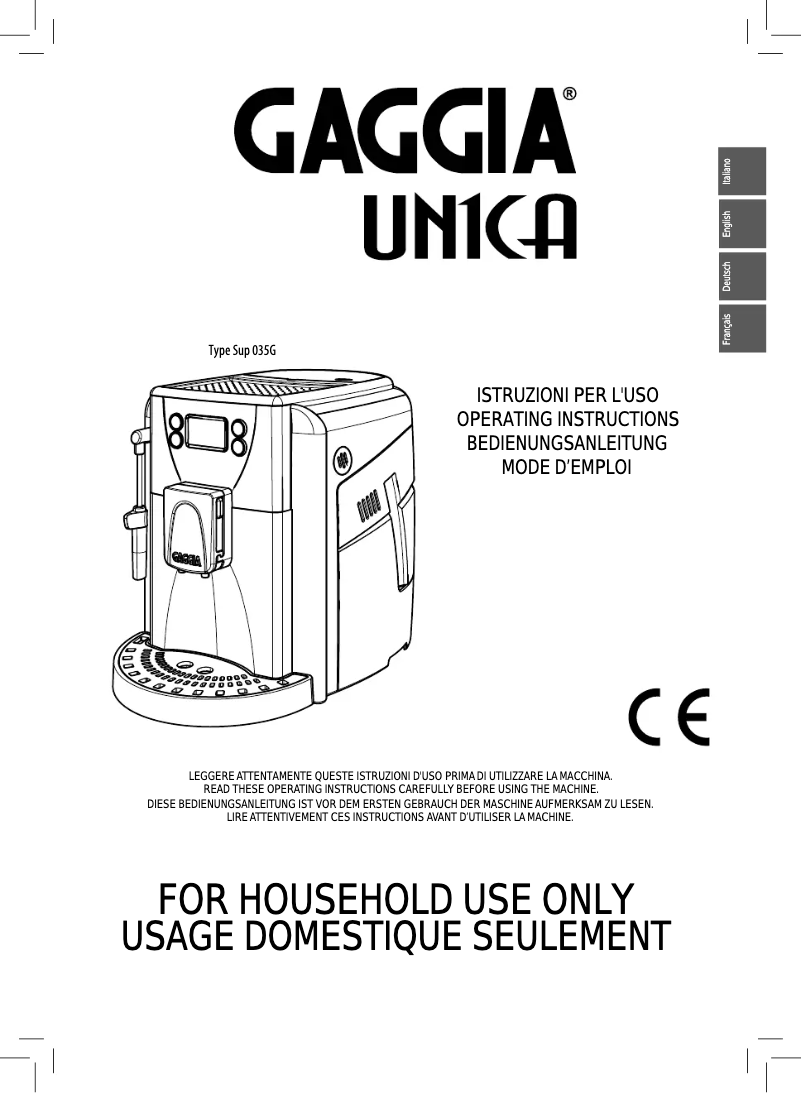 Página 1 del manual Manual de usuario Gaggia RI9933