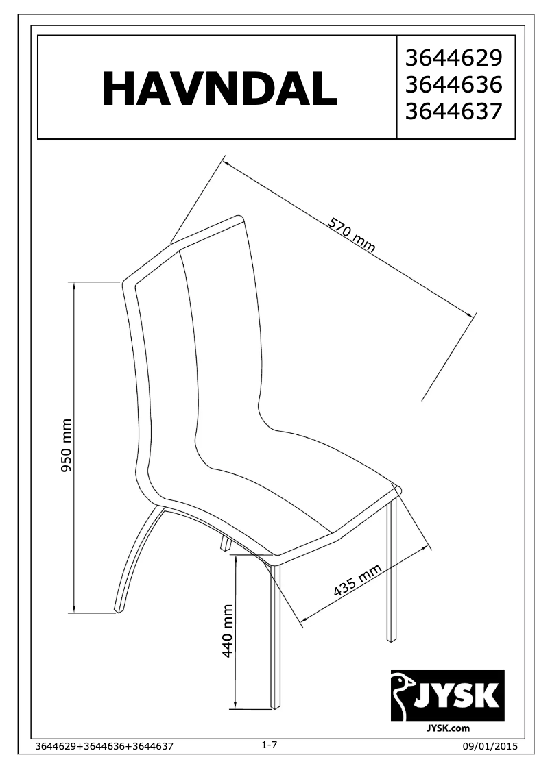 Página 1 del manual Manual de usuario JYSK Havndal