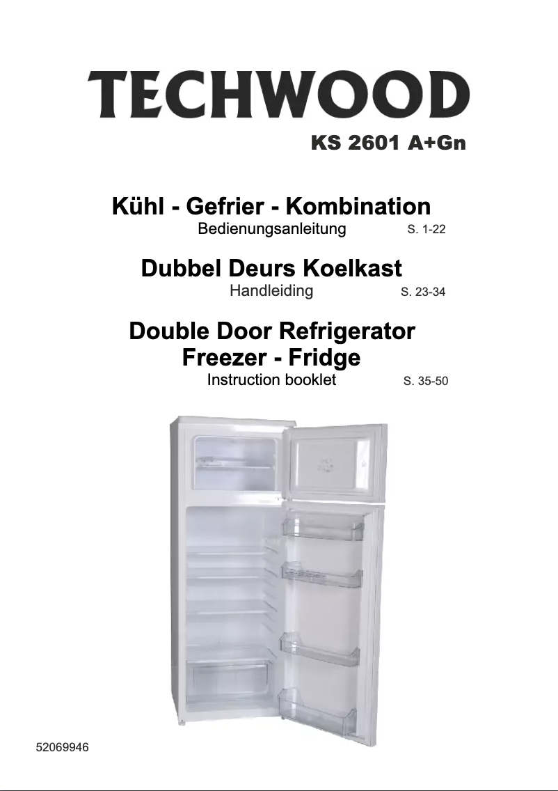 Página 1 del manual Manual de usuario Techwood KS 2601 A+GN