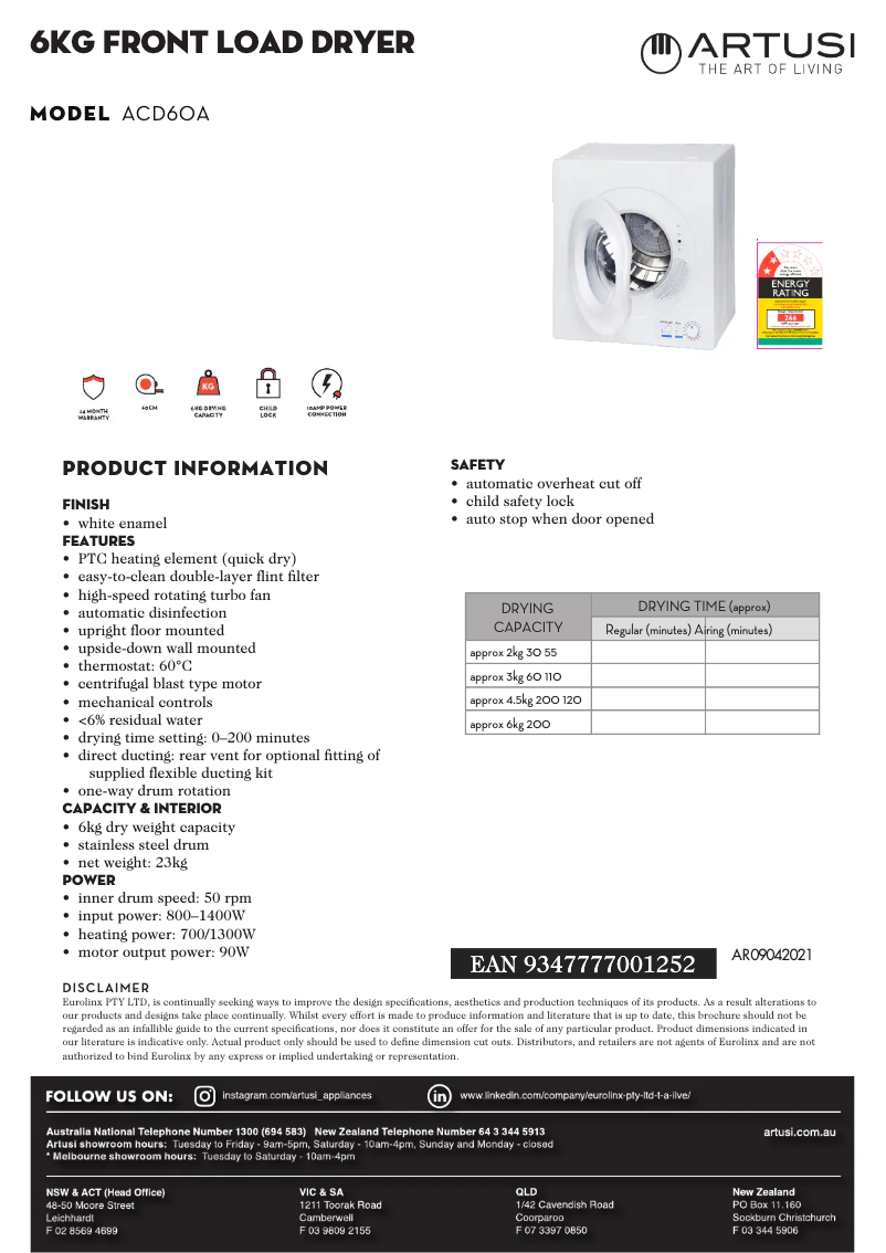 Imagen de la primera página del manual del dispositivo ACD60A