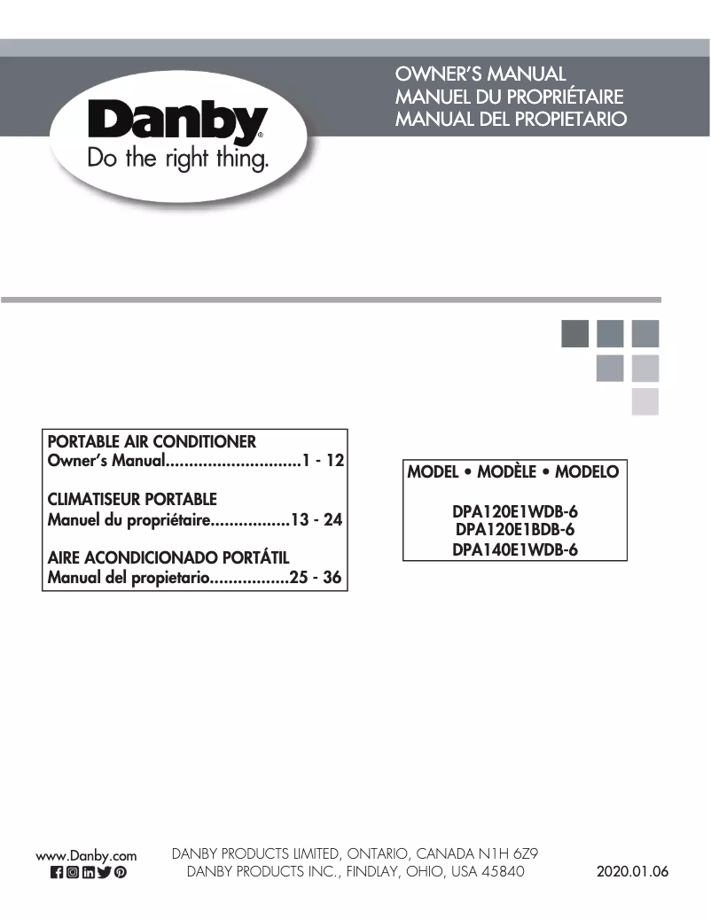 Imagen de la primera página del manual del dispositivo DPA140E1WDB-6