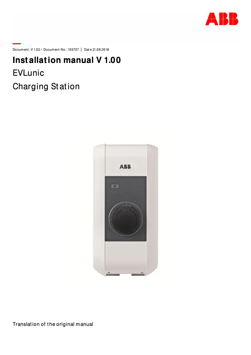 Página 1 del manual Manual de usuario ABB EVLunic