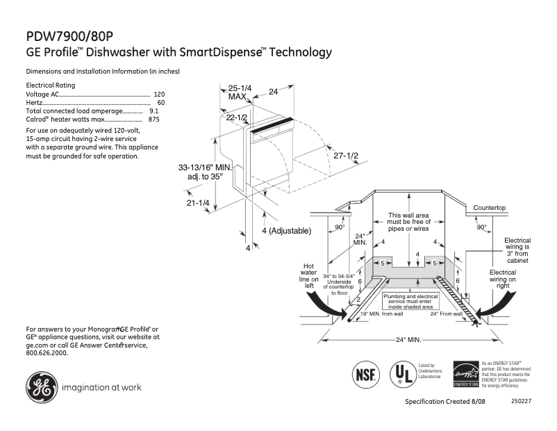 Imagen de la primera página del manual del dispositivo PDW7980PSS