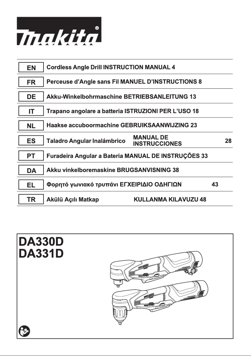 Imagen de la primera página del manual del dispositivo DA330DWJ
