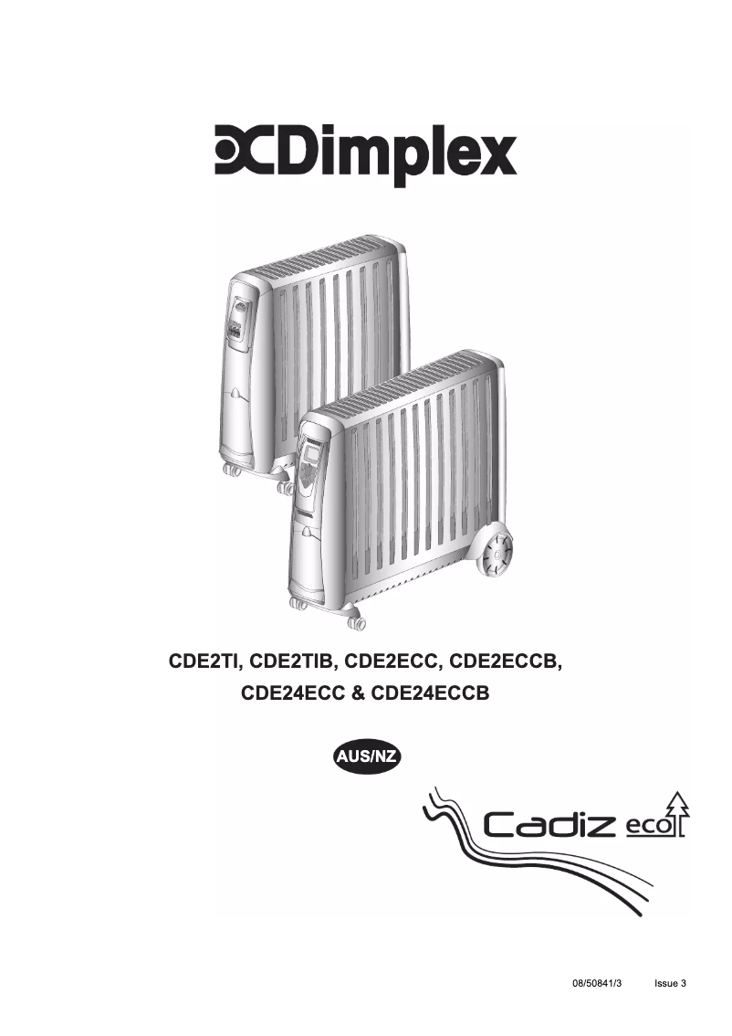 Página 1 del manual Manual de usuario Dimplex CDE2TIB