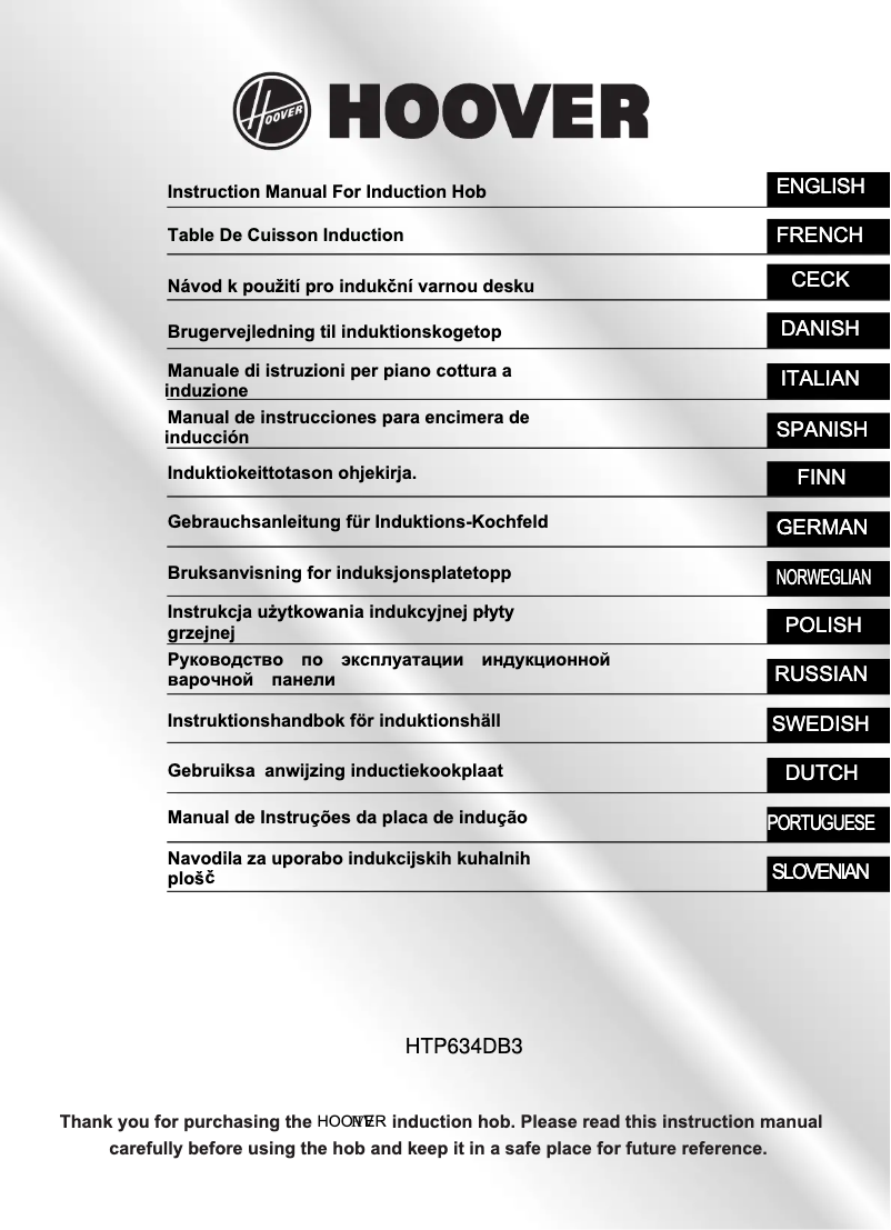 Página 1 del manual Manual de usuario Hoover HTP634DB3