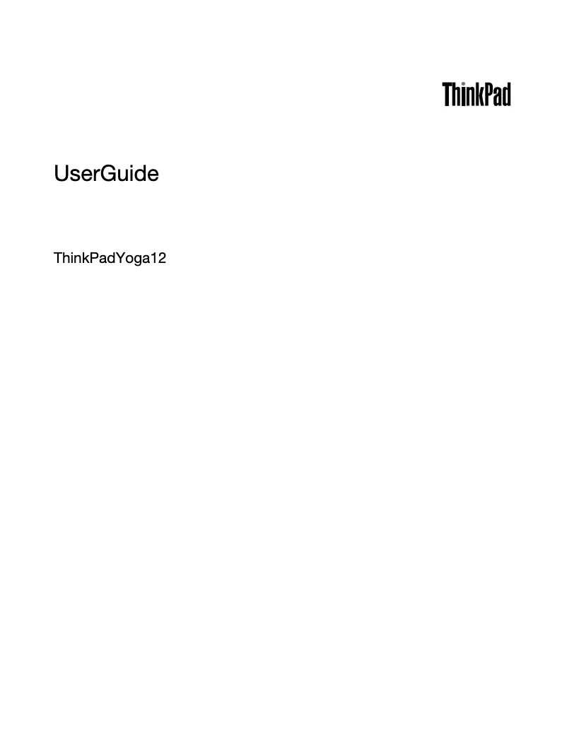 Imagen de la primera página del manual del dispositivo ThinkPad Yoga 12