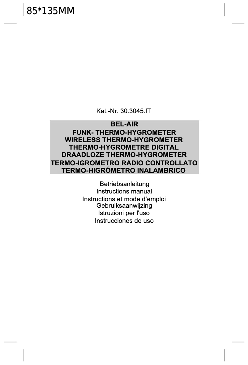 Página 1 del manual Manual de usuario TFA Bel-Air 30.3045.IT