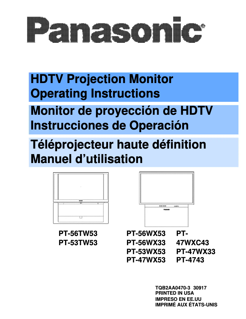 Página 1 del manual Manual de usuario Panasonic PT-47WX53