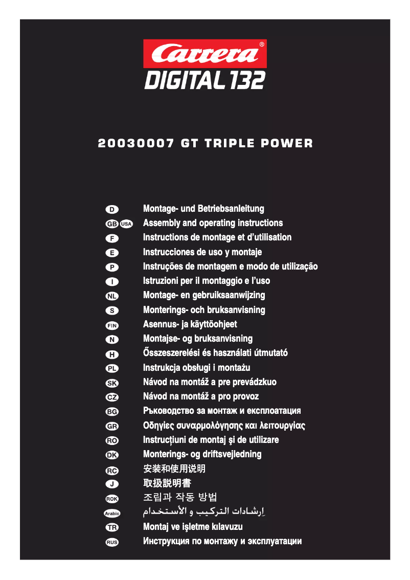 Página 1 del manual Manual de usuario Carrera GT Triple Power