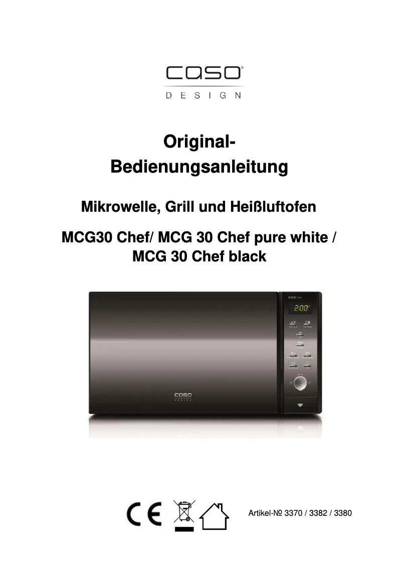 Página 1 del manual Manual de usuario Caso MCG 30 chef