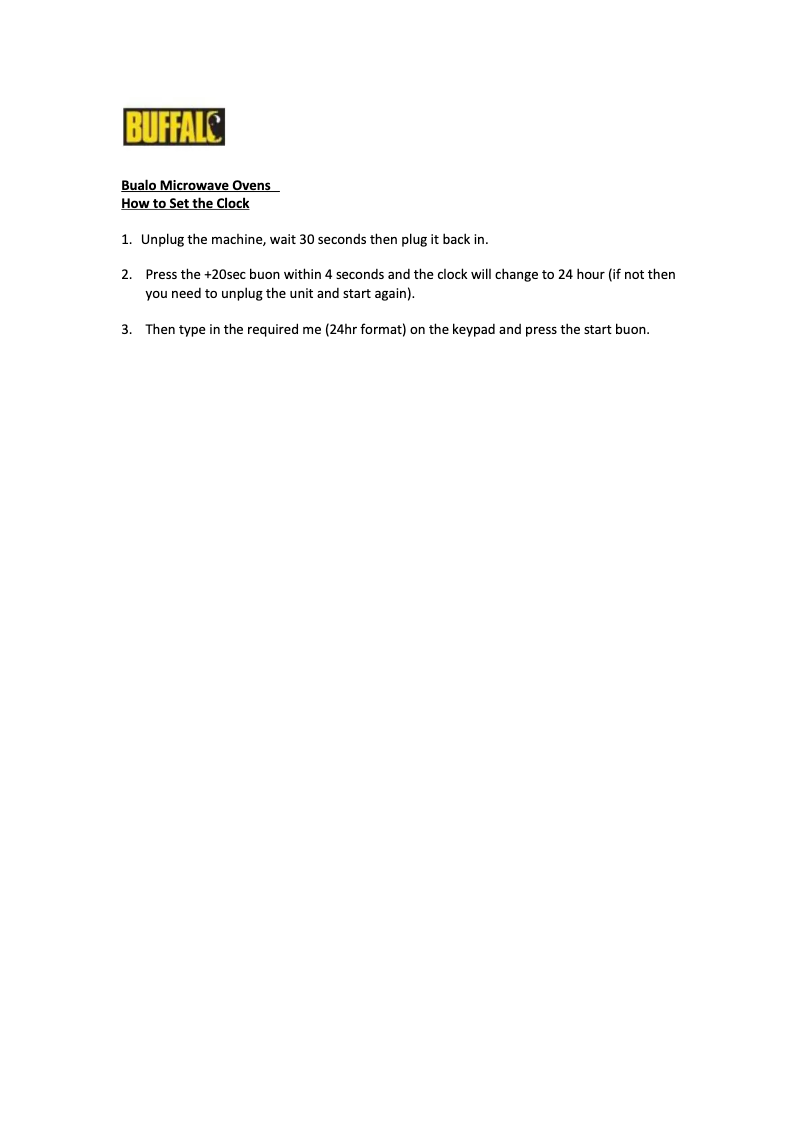 Página 1 del manual Ficha técnica Buffalo GK640-E