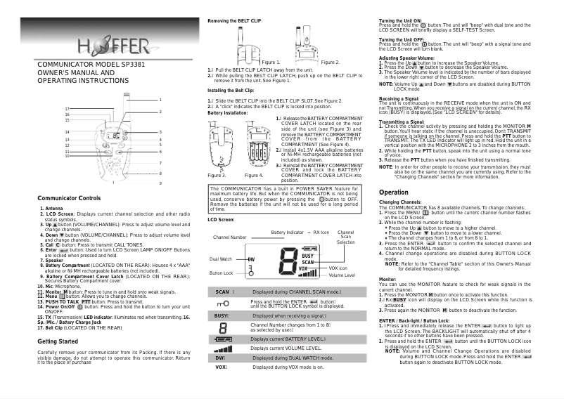 Página 1 del manual Manual de usuario Hoffer SP3381