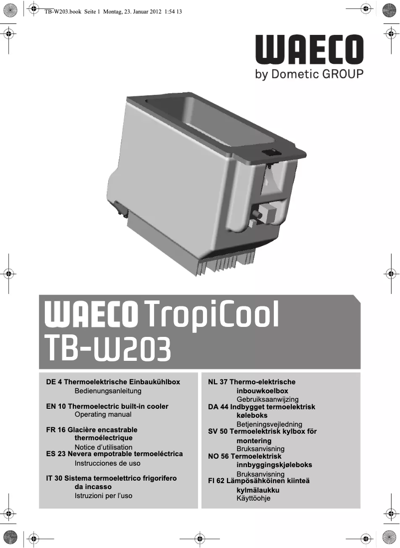 Imagen de la primera página del manual del dispositivo TropiCool TB-W203