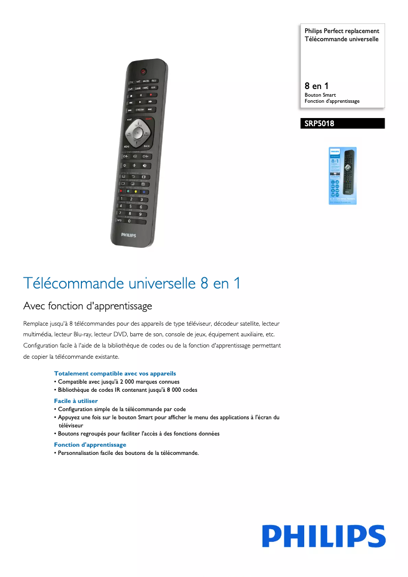 Imagen de la primera página del manual del dispositivo SRP5018