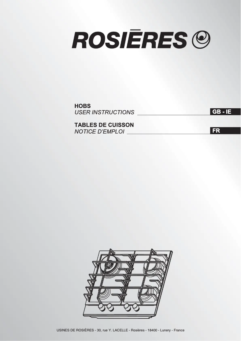 Página 1 del manual Manual de usuario Rosieres RHG 63 B 5 WMXK