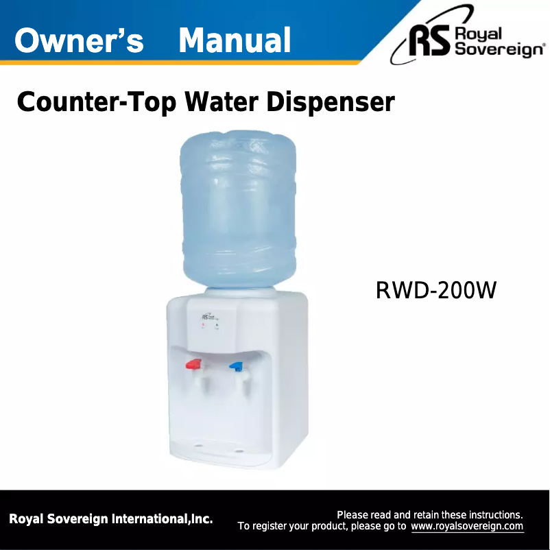 Página nº 1 - Manual de usuario Royal Sovereign RWD-200W