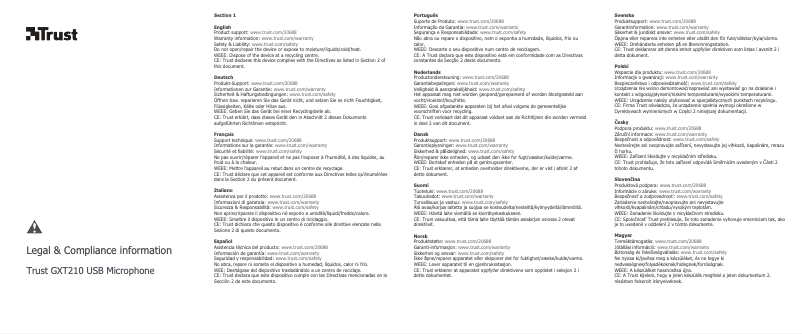 Página 1 del manual Manual de usuario Trust GXT 210