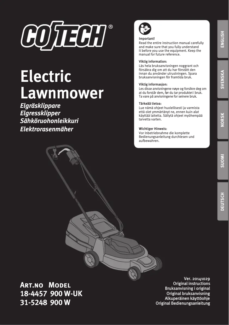 Imagen de la primera página del manual del dispositivo 900 W