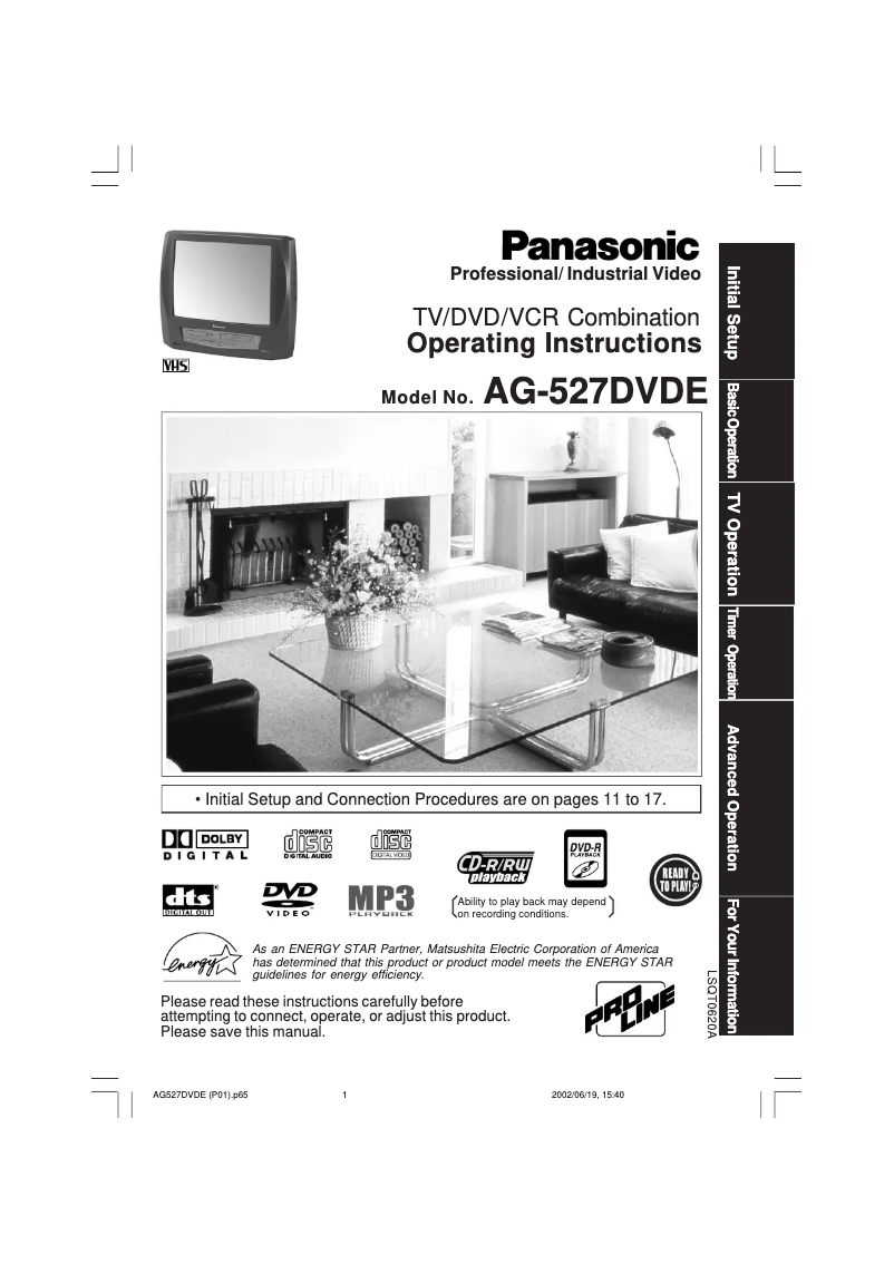 Imagen de la primera página del manual del dispositivo AG-527DVDE