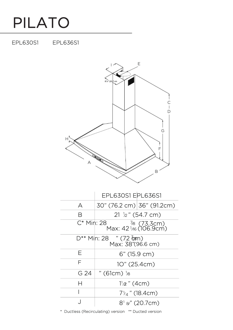 Página 1 del manual Dibujo técnico Elica Pilato EPL636S2