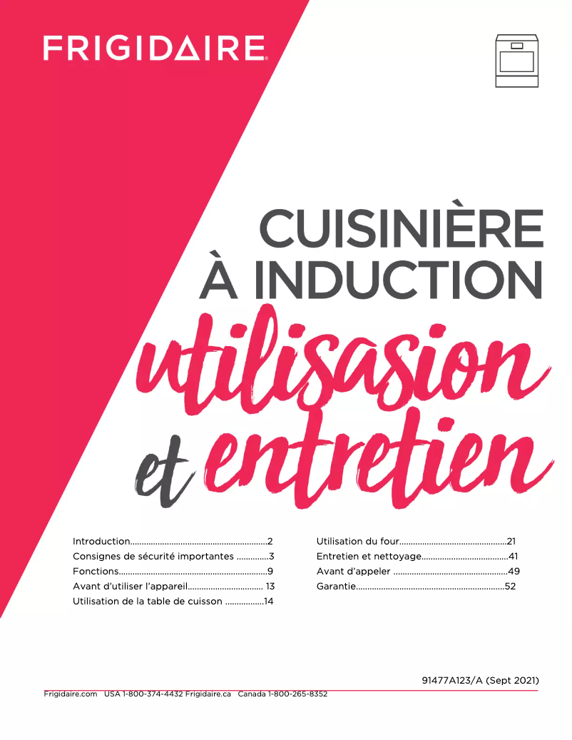 Página 1 del manual Manual de usuario Frigidaire PCFI3668AF