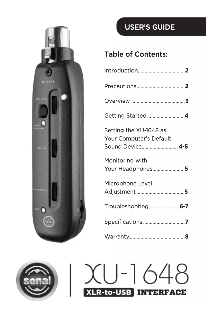 Página nº 1 - Manual de usuario Senal XU-1648