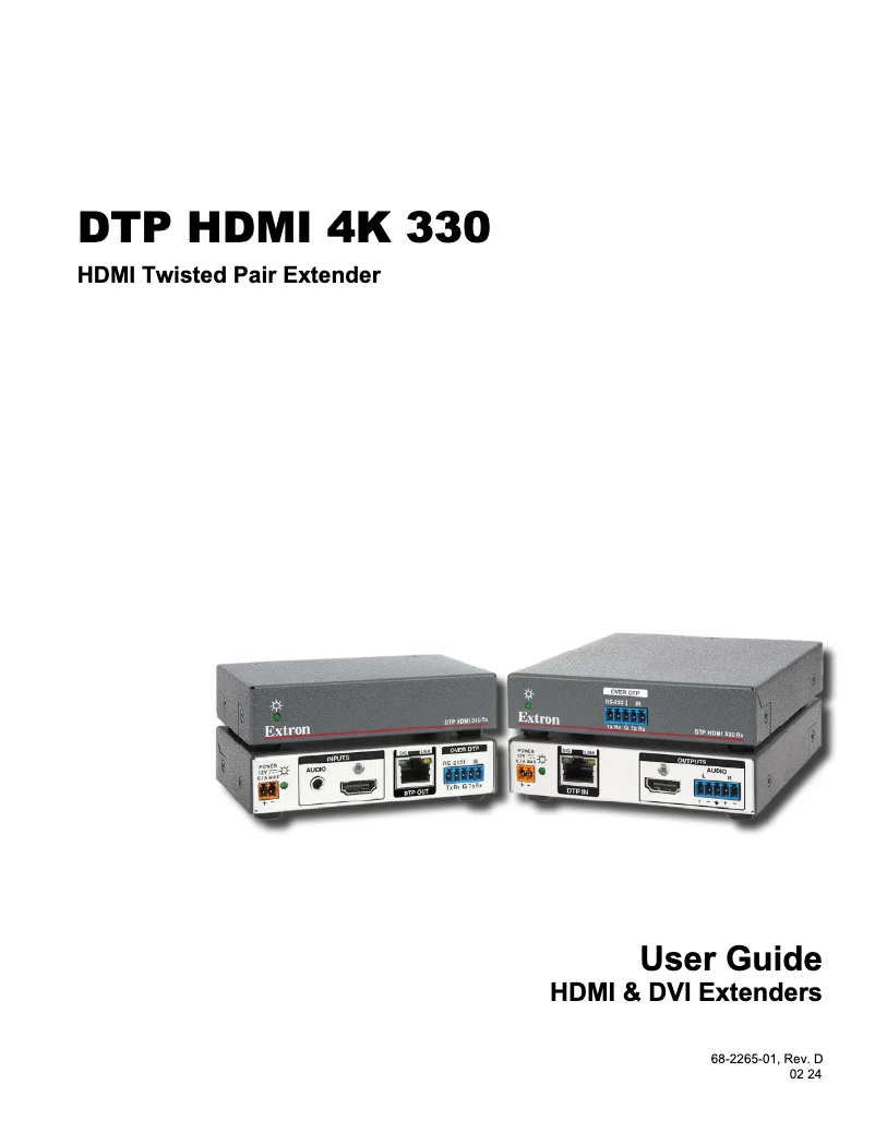 Imagen de la primera página del manual del dispositivo DTP HDMI 4K 330 Rx