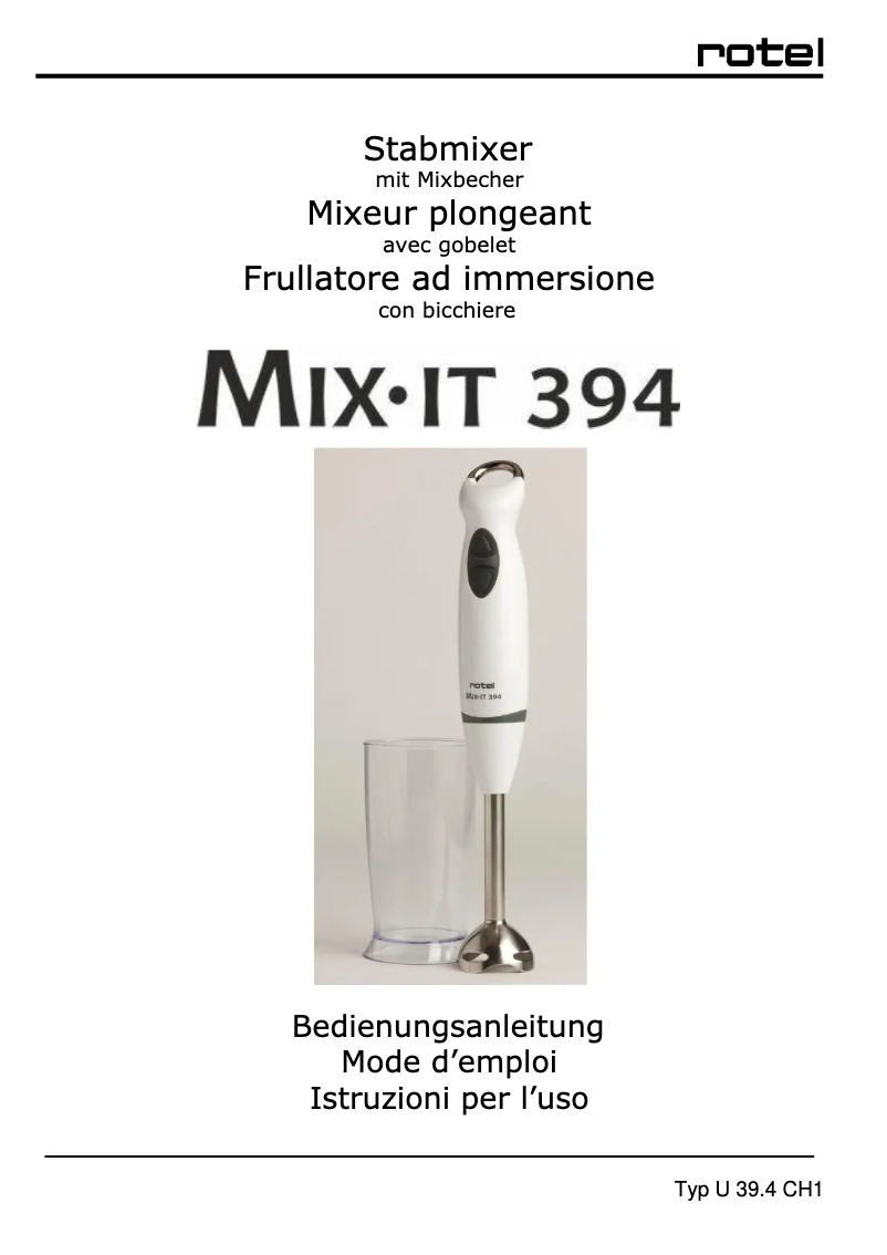 Imagen de la primera página del manual del dispositivo Mix-It 394