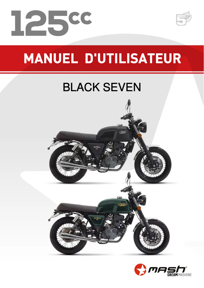 Imagen de la primera página del manual del dispositivo Black Seven 125cc (2021)