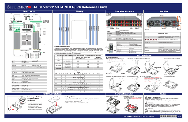 Imagen de la primera página del manual del dispositivo SuperServer AS-2115GT-HNTR