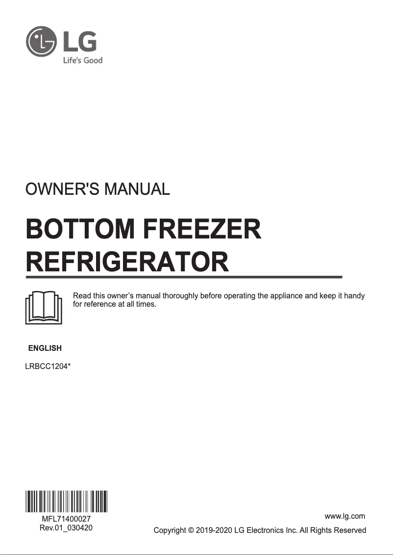 Imagen de la primera página del manual del dispositivo LRBCC1204S