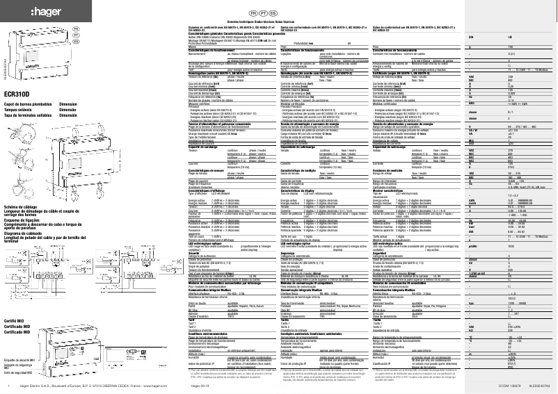 Imagen de la primera página del manual del dispositivo ECR310D