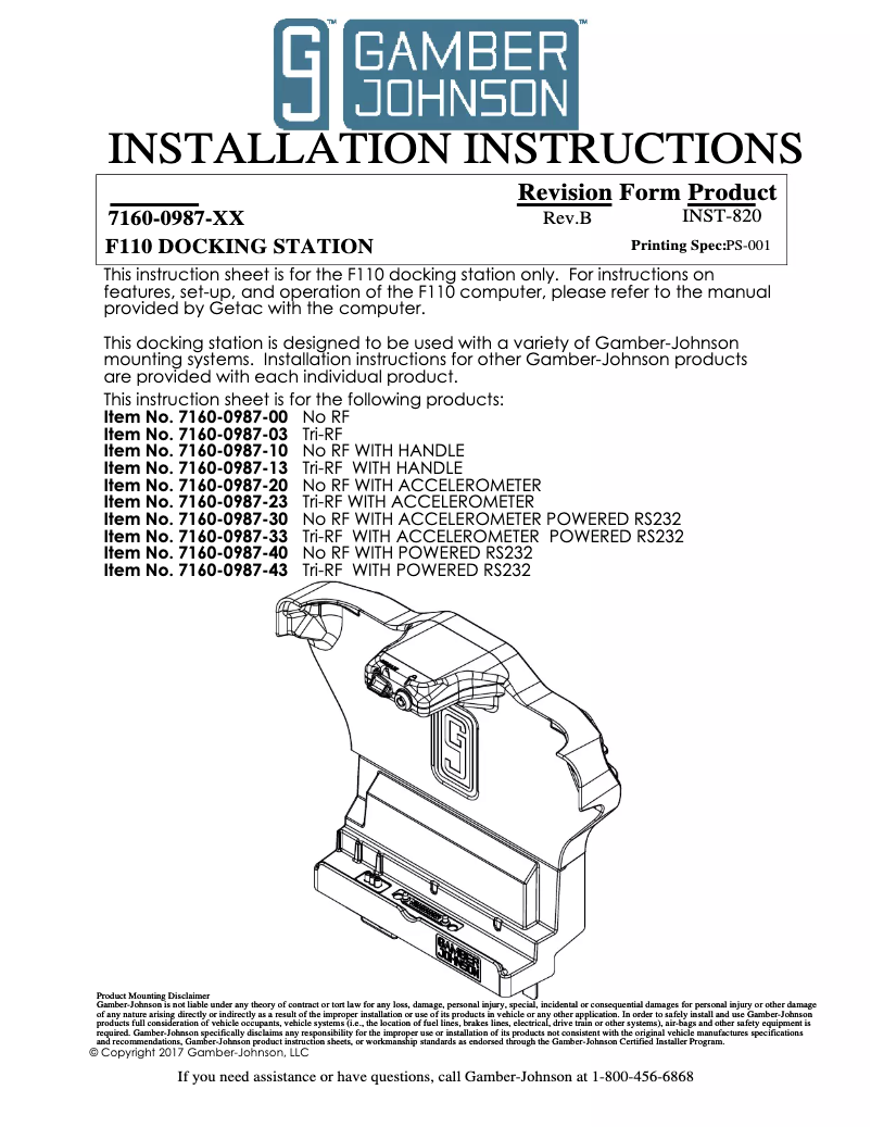 Imagen de la primera página del manual del dispositivo 7170-0670