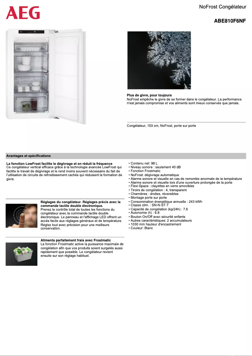 Imagen de la primera página del manual del dispositivo ABE810F6NF