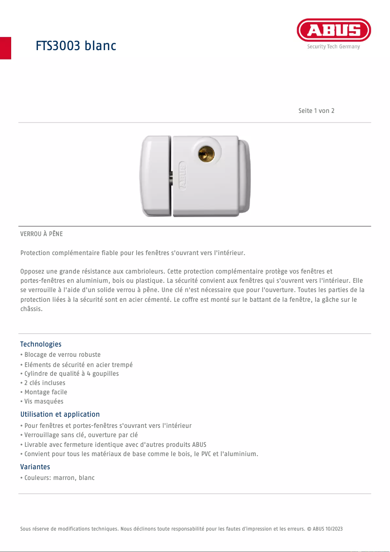 Imagen de la primera página del manual del dispositivo FTS3003