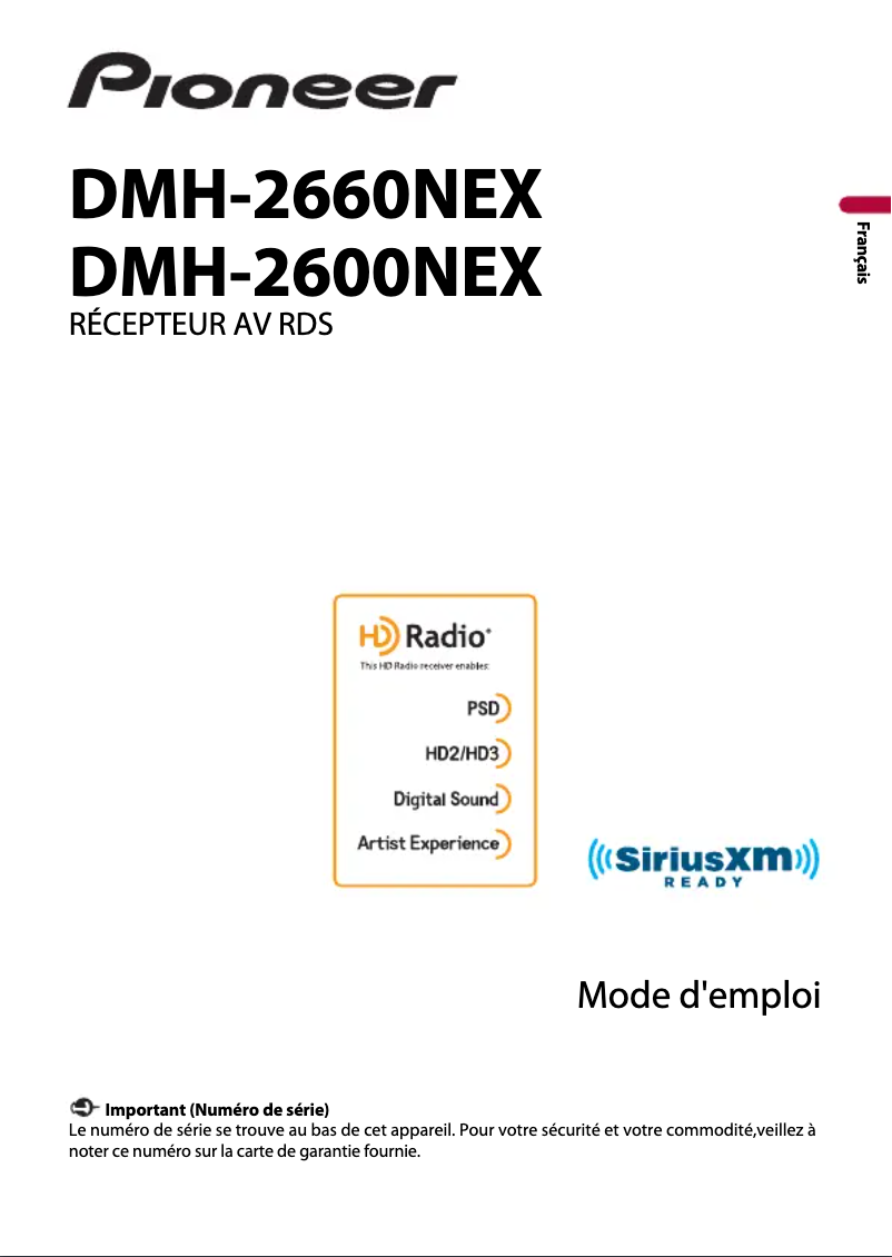 Imagen de la primera página del manual del dispositivo DMH-2600NEX