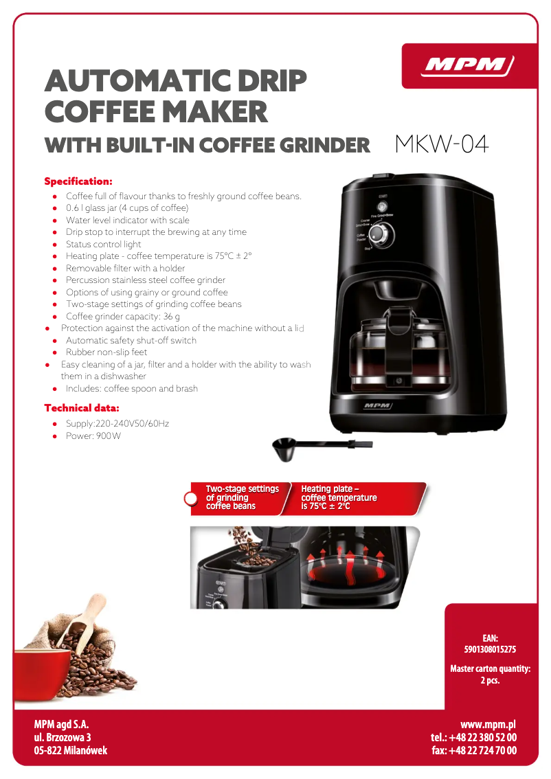 Imagen de la primera página del manual del dispositivo MKW-04