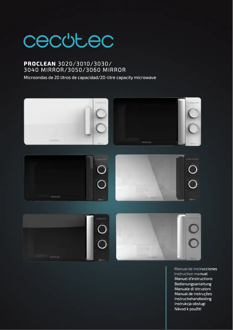 Imagen de la primera página del manual del dispositivo ProClean 3060 Mirror