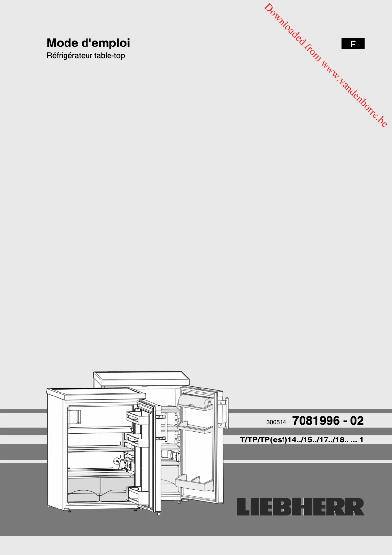 Página 1 del manual Manual de usuario Liebherr Tsl 1414 Comfort