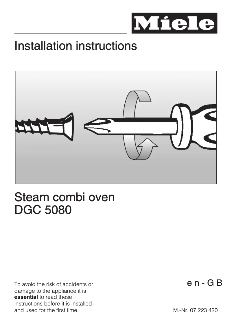 Imagen de la primera página del manual del dispositivo DGC 5070