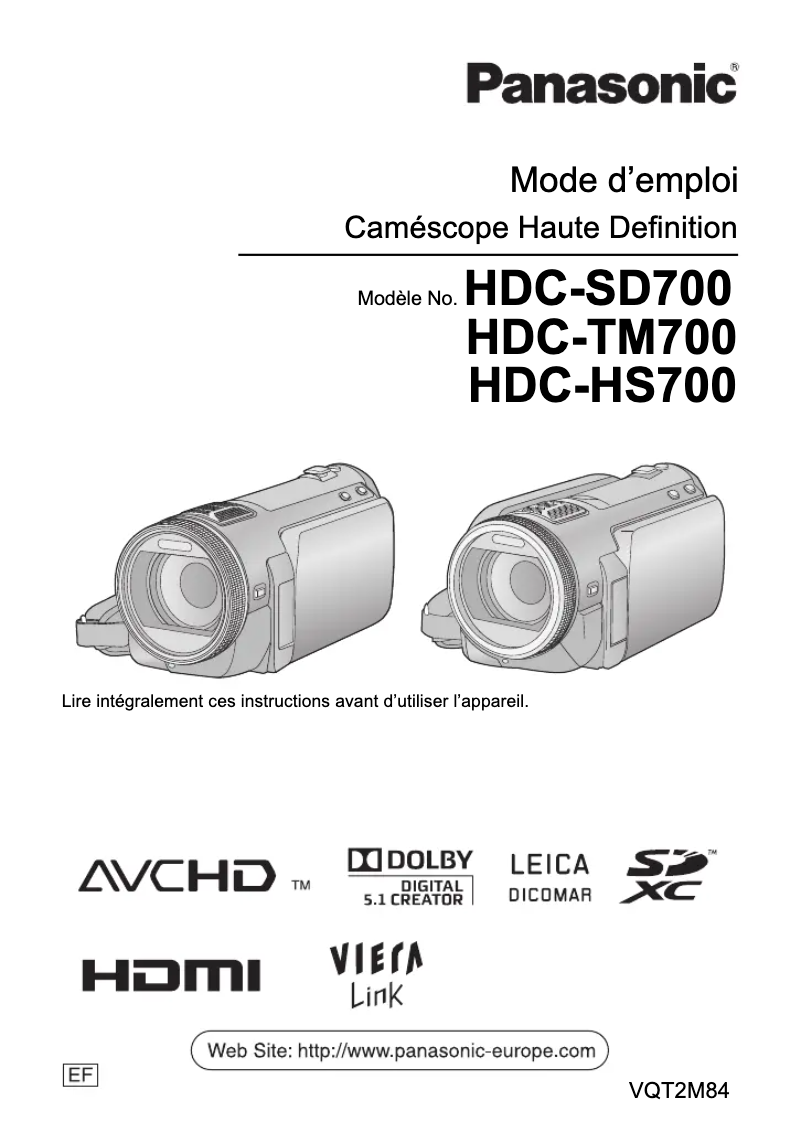 Imagen de la primera página del manual del dispositivo HDC-TM700