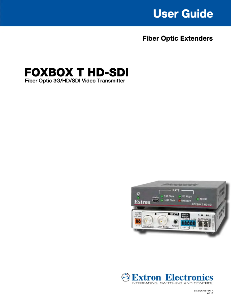 Imagen de la primera página del manual del dispositivo FOXBOX T HD-SDI