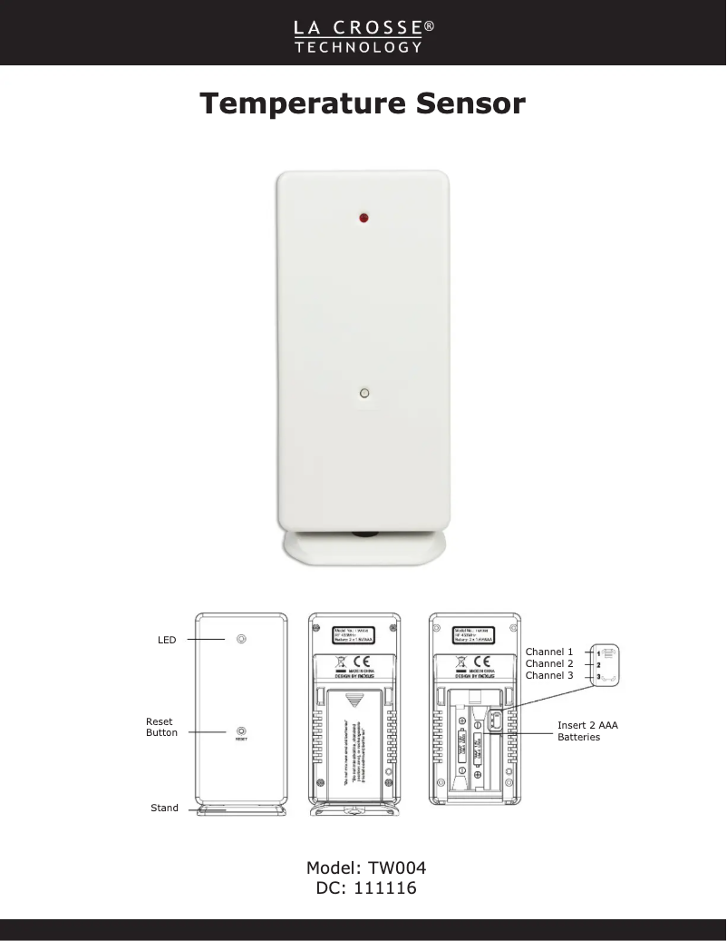 Imagen de la primera página del manual del dispositivo TW004