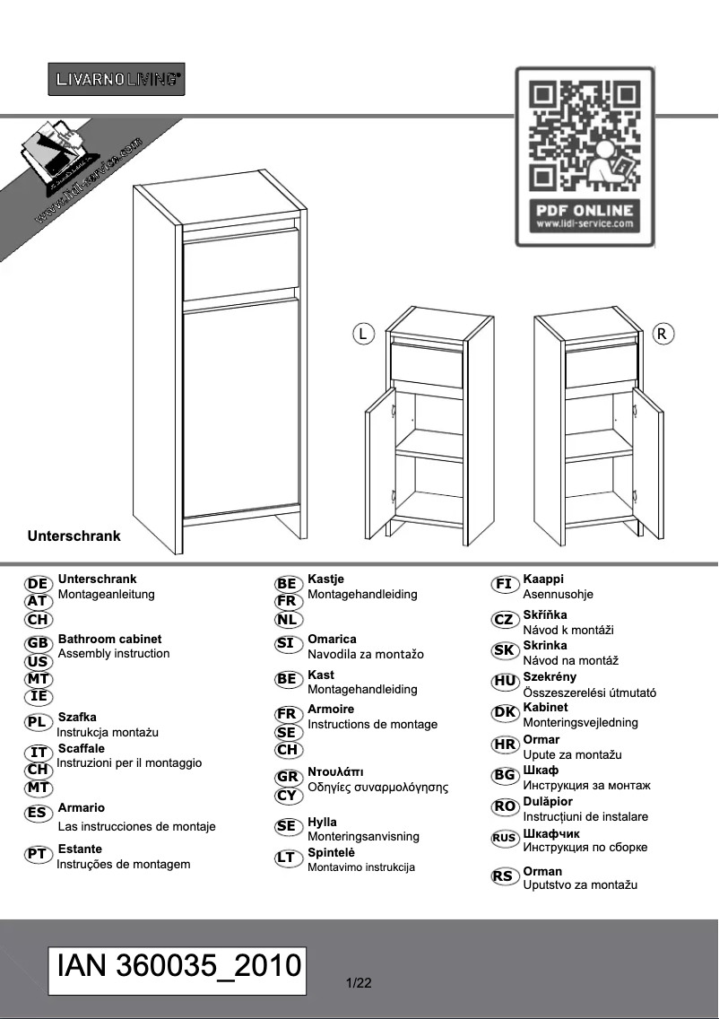 Imagen de la primera página del manual del dispositivo IAN 360035