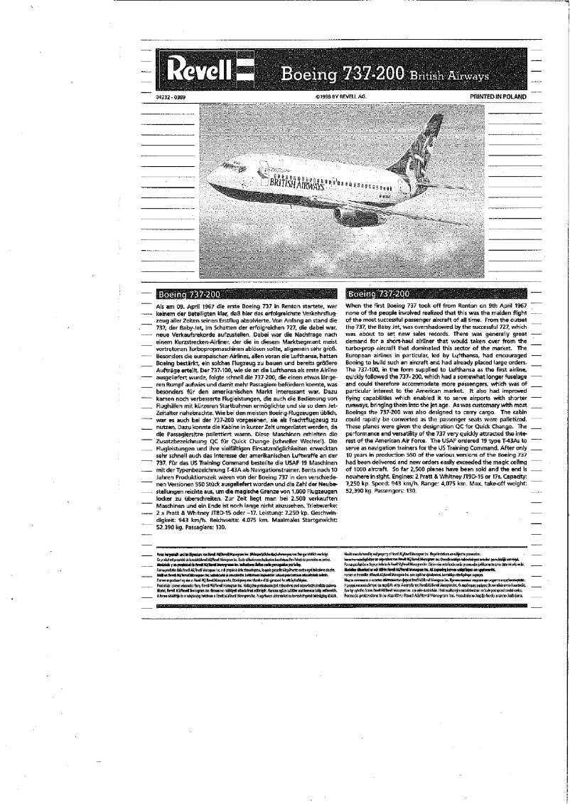 Página 1 del manual Manual de usuario Revell Boeing 737-200 Britisch Airways